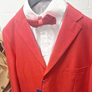 Red Men's Blazer with Matching Bow Tie
